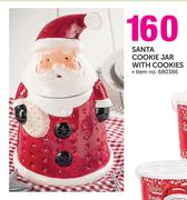 Santa Cookie Jar With Cookies