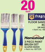 Homestead 3 Piece Paint Brush Set Scaper 90mm-Per Set