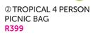 Out & About Tropical-4 Person Picnic Bag
