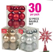 Santa's Trading 12 Piece Baubles Set-Per Pack