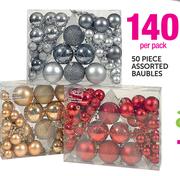 Santa's Trading 50 Piece Assorted Baubles-Per Pack