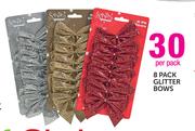 Santa's Trading 18 Pack Glitter Bows-Per Pack