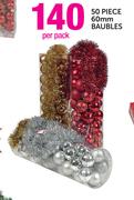 Santa's Trading 50 Piece 60mm Baubles Set-Per Pack