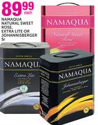 Namaqua Natural Sweet Rose,Extra Lite Or Johannisberger-5Ltr Each