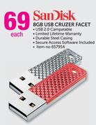 Sandisk 8GB USB Cruzer Facet-Each