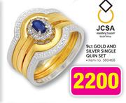 9ct Gold And Silver Single Quin Set
