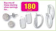 Sterling Silver Earrings-Per Pair