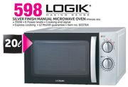 Logik Silver Finish Manual Microwave Oven(P70H20L SEA)-20L