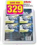 Gillette Mach 3-Blades-16's Each