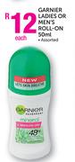 Garnier Ladies Or Men's Roll-On Assorted-50ml