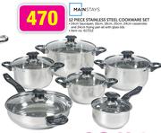 Mainstays 12 Piece Stainless Steel Cookware Set