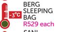 Camp Master Sleepover Berg Sleeping Bag -3 Degree C-Each