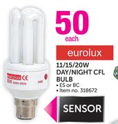 Eurolux 11/15/20W Day/Night CFL Bulb-Each