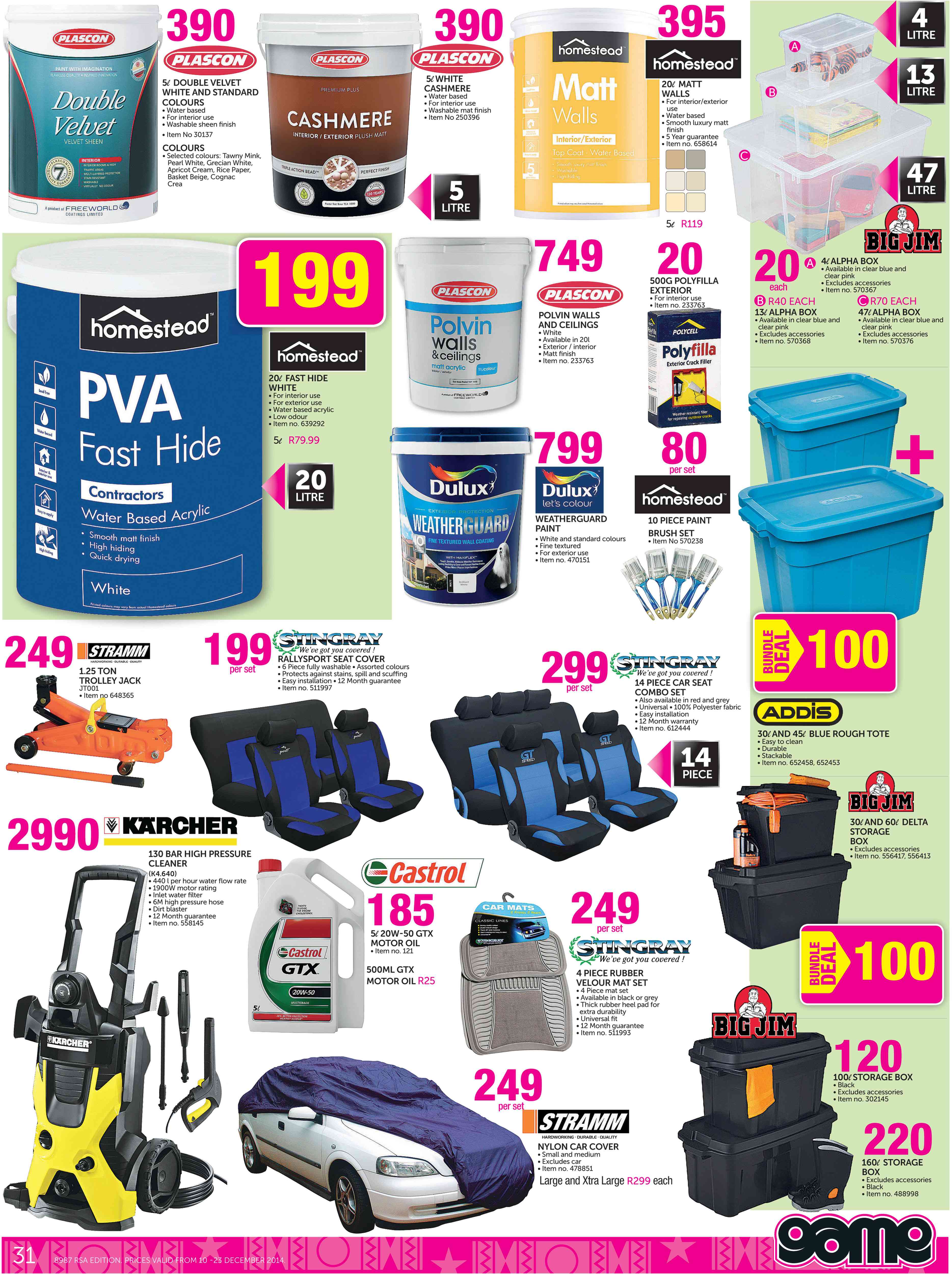 Special Plascon Double velvet White And Standard Colours5Ltr — www