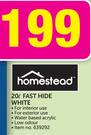 Homestead 20Ltr Fast Hide White