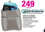 Stingray 4 Piece Rubber velour Mat Set-Per Set