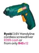 Ryobi 3.6V Handyline Cordless Screwdriver