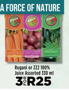 Rugani Or ZZ2 100% Juice Assorted-For 3 x 330ml