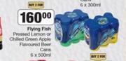 Flying Fish Pressed Lemon Or Chilled Green Apple Flavoured Apple Cans-For 2 x 6 x 500ml