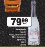 Annabelle Cuvee Rose, Blanche Or Non Alcoholic Sparkling Wine-750ml Each
