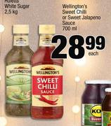 Wellington's Sweet Chilli Or Sweet Jalapeno Sauce-700ml Each