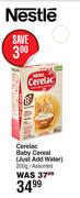 Nestle Cerelac Baby Cereal (Just Add Water) Assorted-200g
