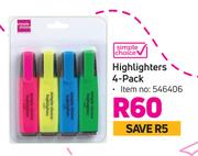 Simple Choice Highlighters-4 Per Pack
