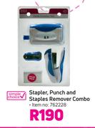 Simple Choice Stapler, Punch & Staples Remover Combo