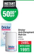 Driclor Anti-Perspirant Roll-On 13154-20ml Each