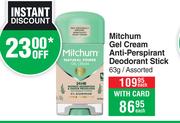 Mitchum Gel Cream Anti-Perspirant Deodorant Stick Assorted-63g Each