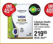 Lifestyle Health MSM 1000mg-120 Coated Tablets