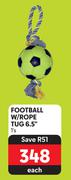 Football W/Rope Tug 6.5"-1's