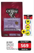 Ol'Roy Dog Food (All variants) 25Kg Plus Tennis Balls 3 Pack-Both For