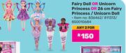 Sparkle Girlz Unicorn Princess Or 26cm Fairy Princess/Unicorn Doll (836462/811313/850010684)-For 2