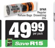 Spar Regular Refuse Bags Drawstring-20s Per Pack