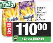 Sunlight 5 In 1 Handwash Powder Assorted-For 2 x 2Kg