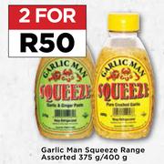 Garlic Man Squeeze Range Assorted-For 2 x 375g/400g