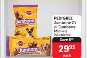 Pedigree Jumbone 2's Pack Or Jumbone Mini 4's Pack (All Variants)-Each