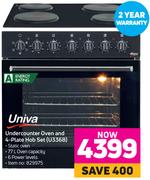 Univa Undercounter Oven And 4-Plate Hob Set (U336B)