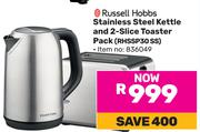 Russell Hobbs Stainless Steel Kettle And 2-Slice Toaster Pack RHSSP30 SS