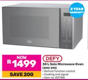 Defy 30Ltr Solo Microwave Oven DMO390