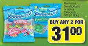 Manhattan Sweets, Gums Or Jellies (Selected)-2 x 100g/125g