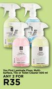 You First Laminate Floor, Multi-Surface, Tile Or Toilet Cleaner-For Any 2 x 500ml