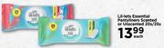 Lil-Lets Essential Pantyliners (Scented Or Unscented)-20s/25s Each