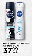 Nivea Aerosol Deodorant Assorted-150ml Each