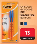 Bic Orange Fine Ball Pens-Per 2 Pack