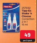 Bic Tipp-Ex Shake n Choose Correction 2 In 1 15ml-Per 2 Pack
