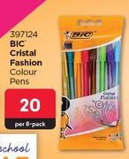 Bic Cristal Fashion Colour Pens-Per 8 Pack