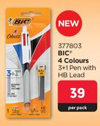 Bic 4 Colours 3+1 Pen With HB Lead-Per Pack