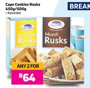 Cape Cookies Rusks Assorted-For Any 2 x 450g/ 500g